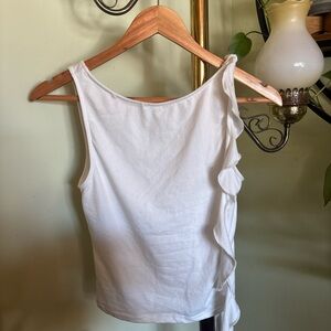 Kimchi Blue Maxine Ruffle Tank Top White